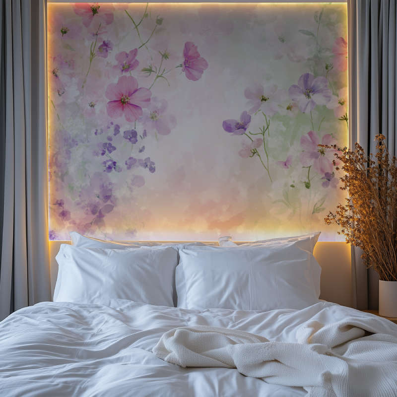 Papier peint fleur bebe fille chambre premium