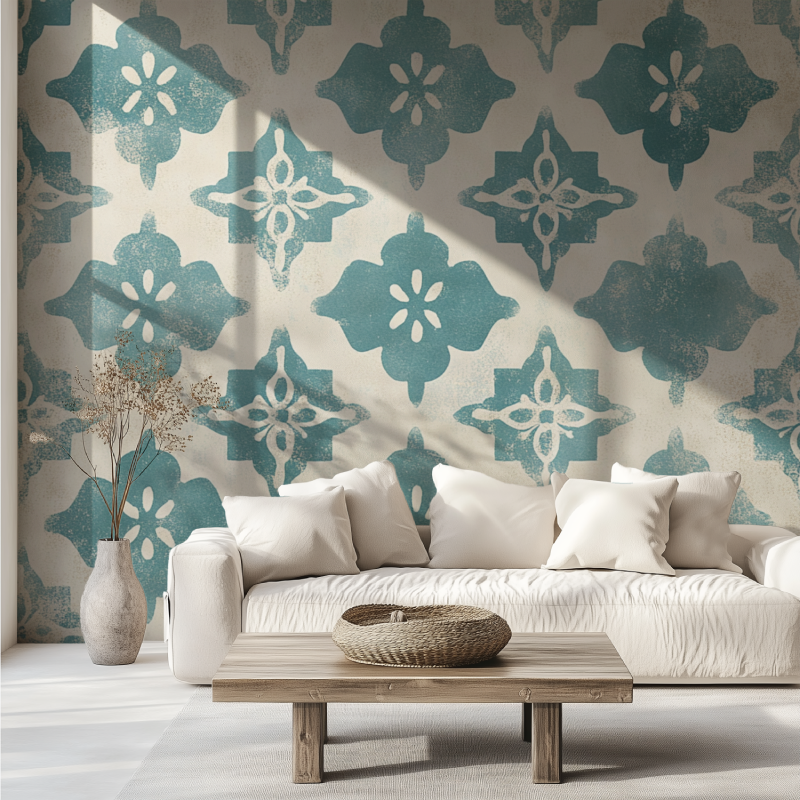 Papier peint vintage scandinave canape tendance