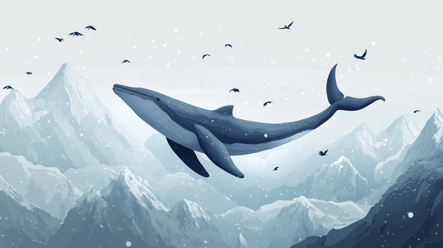 Papier Peint Baleine Et Montagnes
