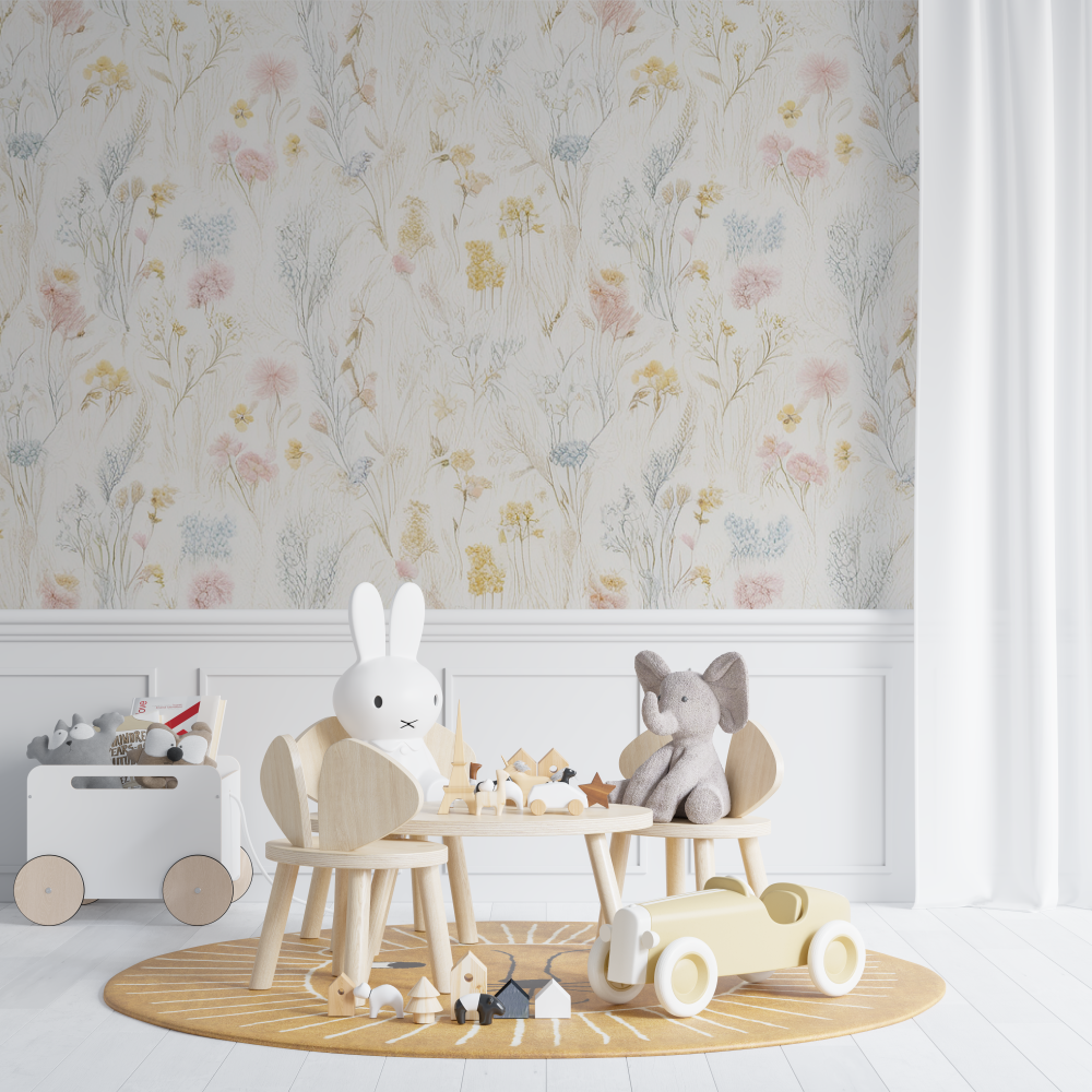 Papier peint Floral vintage pour bébé - bebe unisexe