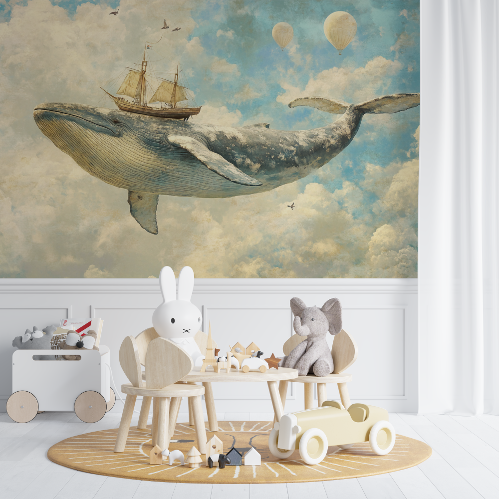 Papier peint chambre bebe baleine chambre de bebe