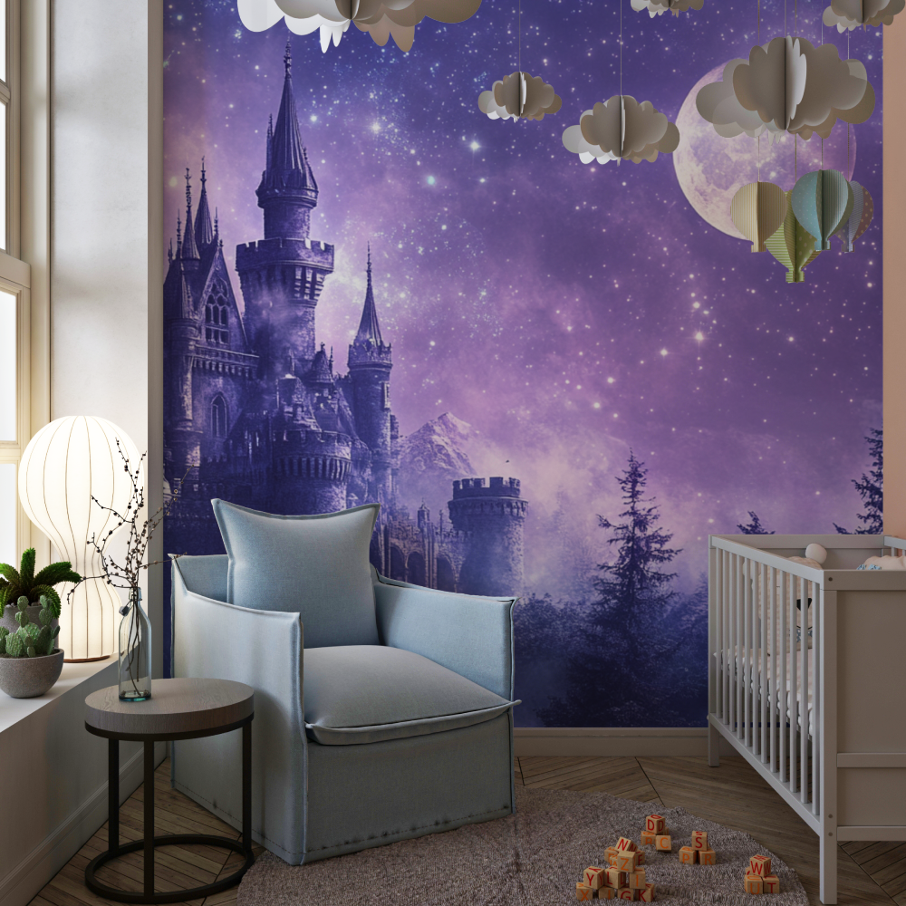 Papier peint princesse chambre violette chambre de fille