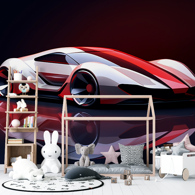 Papier peint 3d voiture future 12