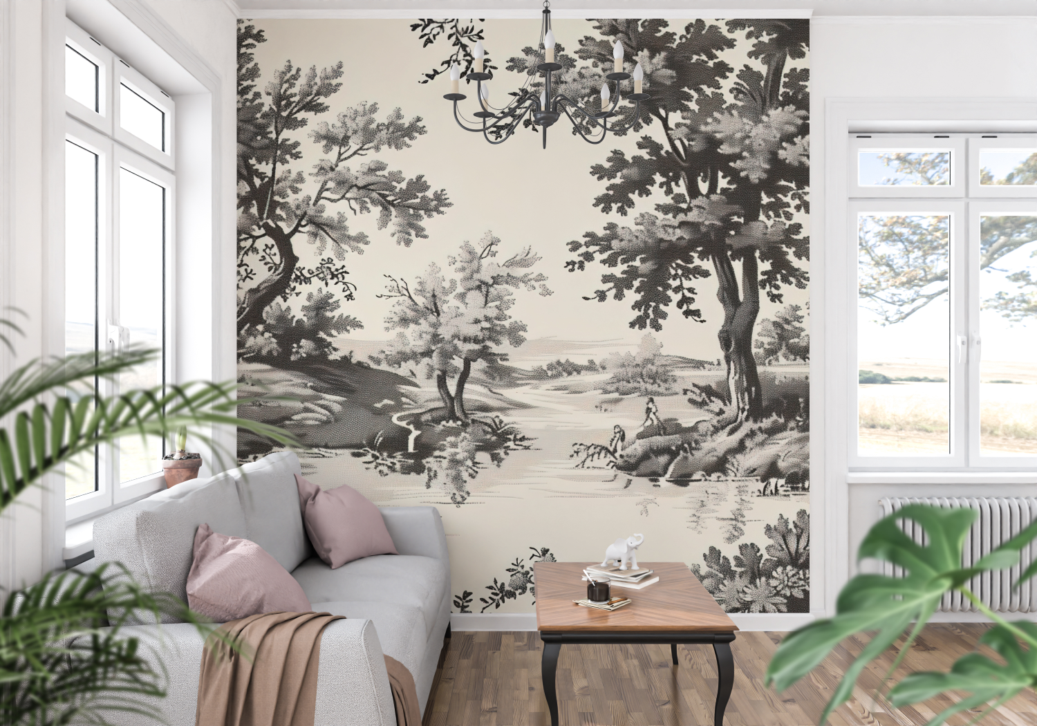 Papier Peint Toile De Jouy Adulte - panoramique tendance