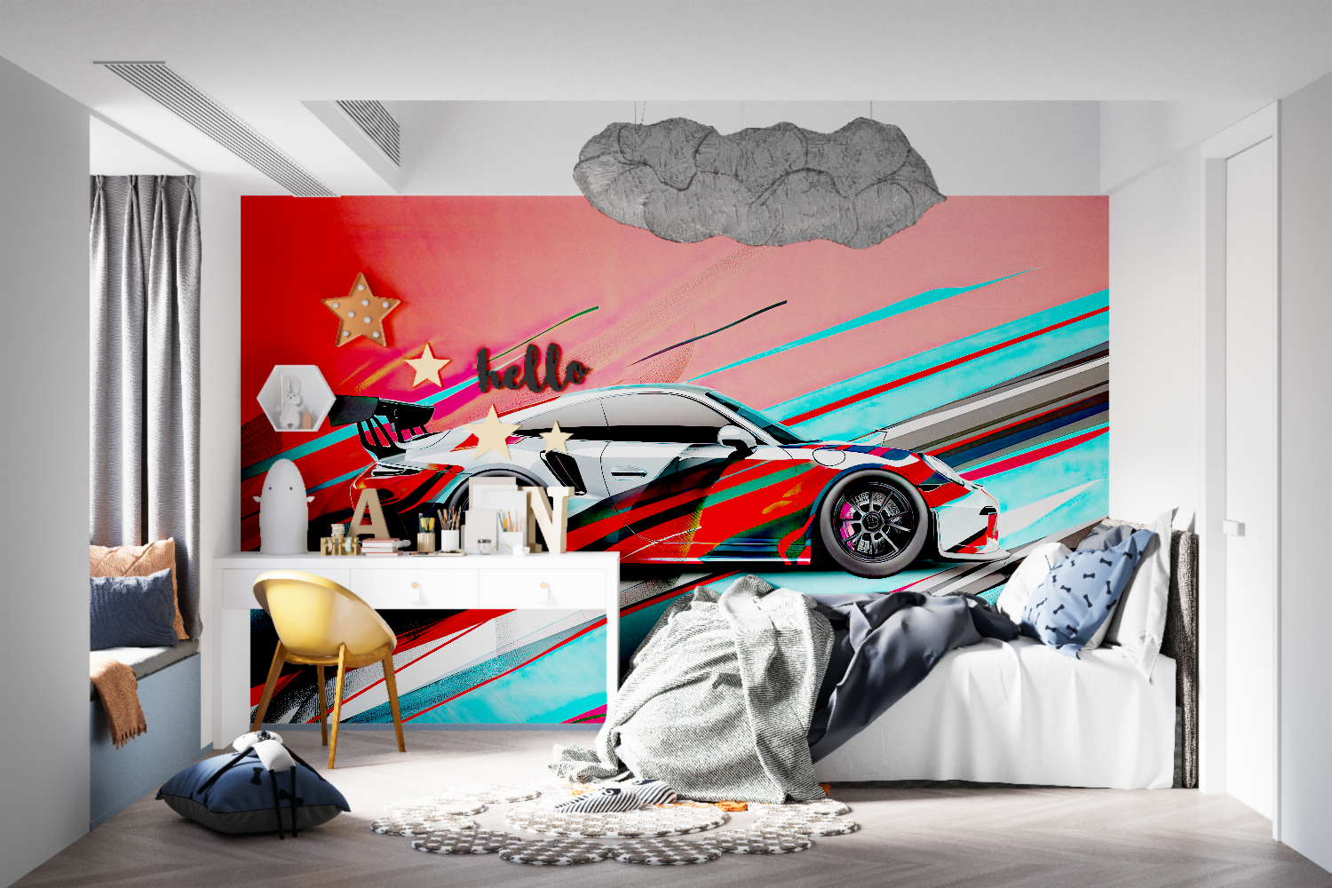 Papier peint poster voiture de sport tapisseries murale