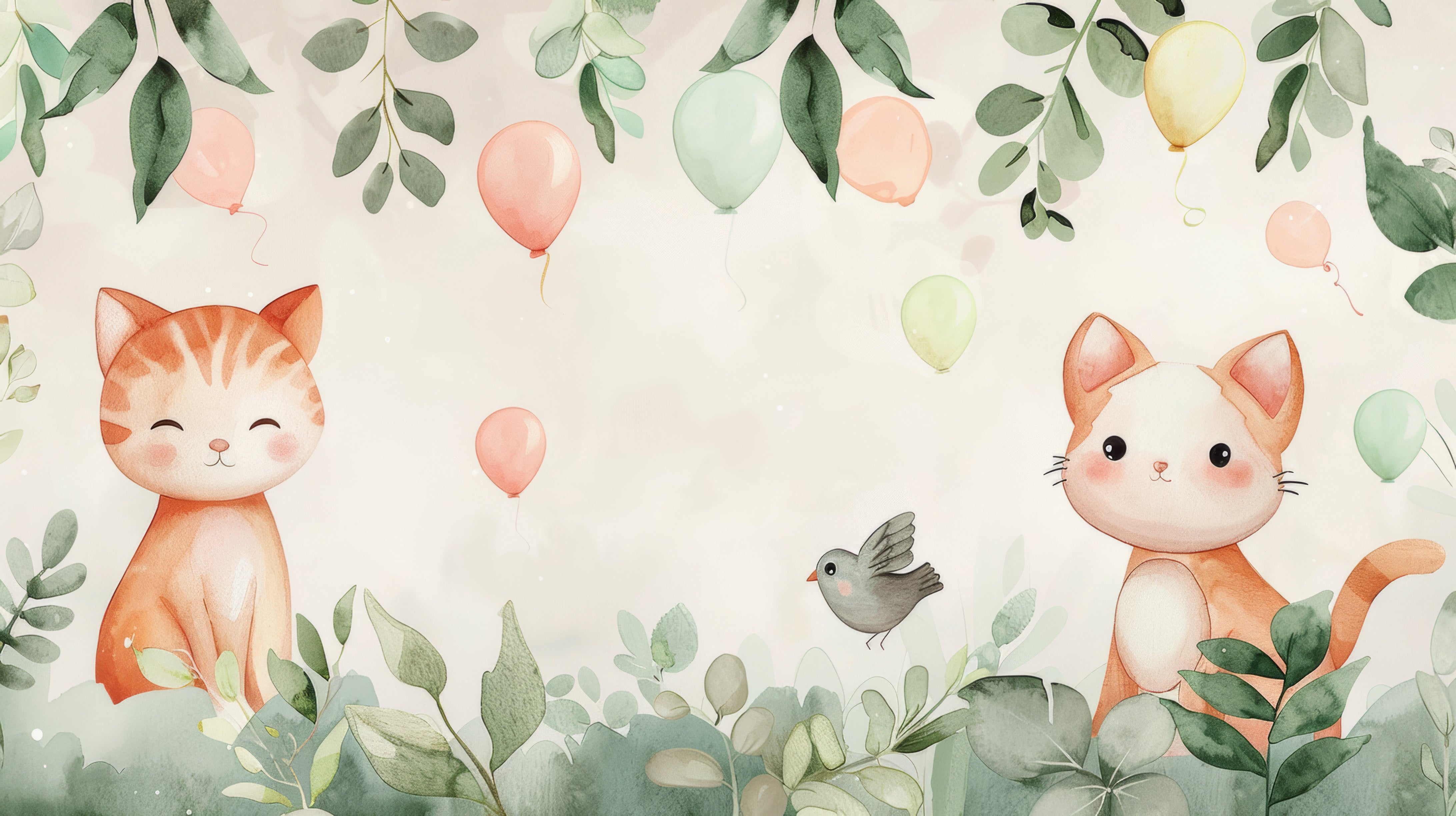 papier peint bébé chatons dessin