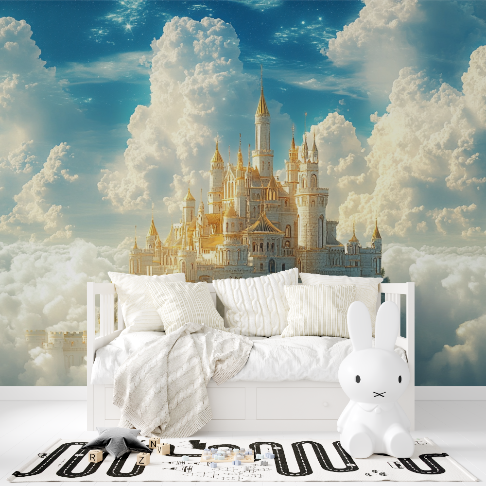 Papier peint princesse chateau de reve tapisserie fille