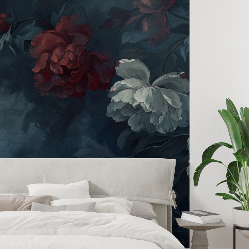 Papier peint jolies fleurs tapisserie tendance