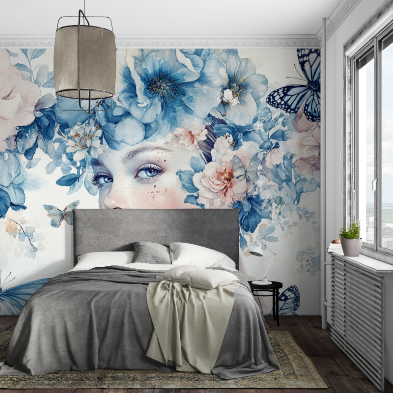 Papier peint vibration et fleurs piece ados