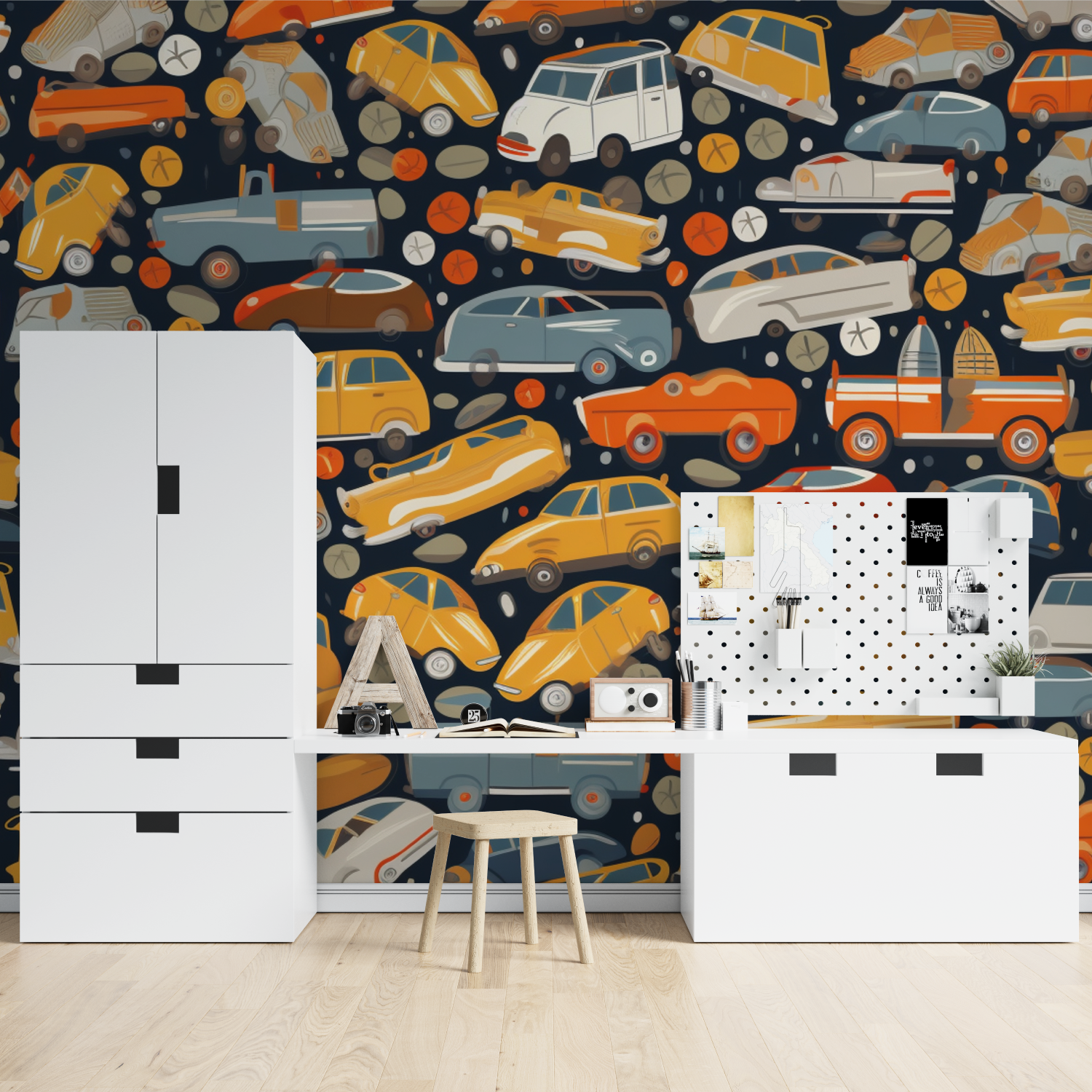 Papier peint motif voiture tapisserie spiderman