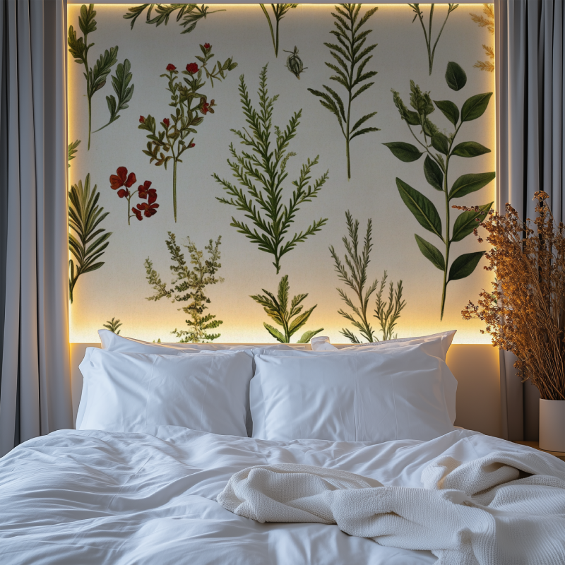 Papier peint vintage vegetal chambre premium