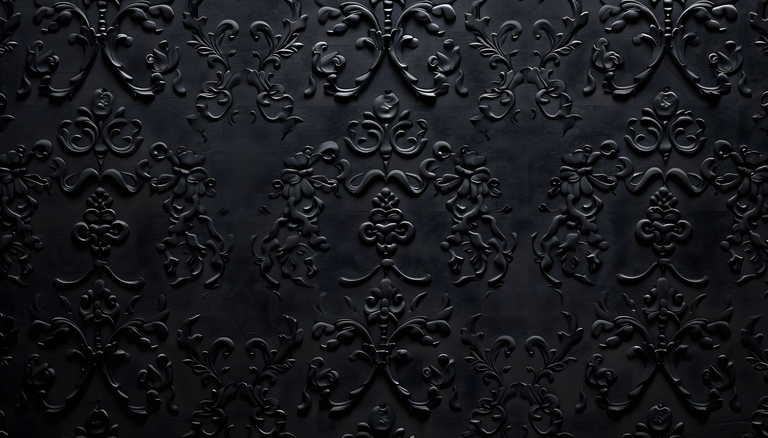 Papier Peint Noir Et Argent Baroque