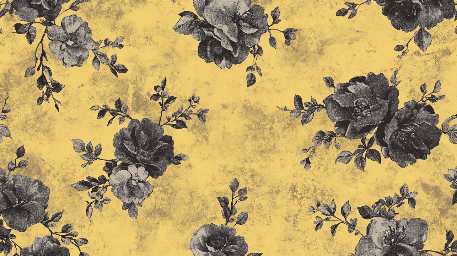 Papier Peint Vintage Jaune Gris