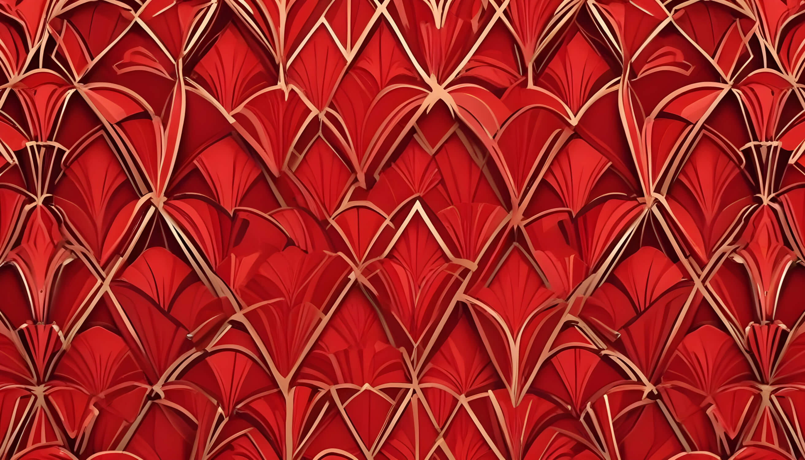 Papier Peint Arts Deco Rouge
