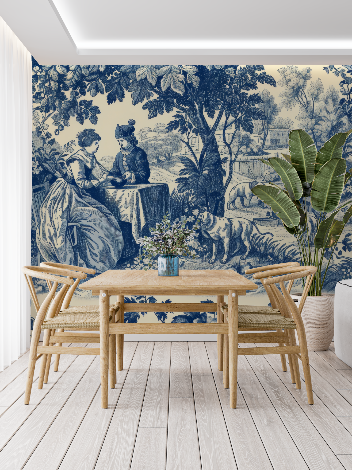 Papier Peint Toile De Jouy Antique - panoramique-mur