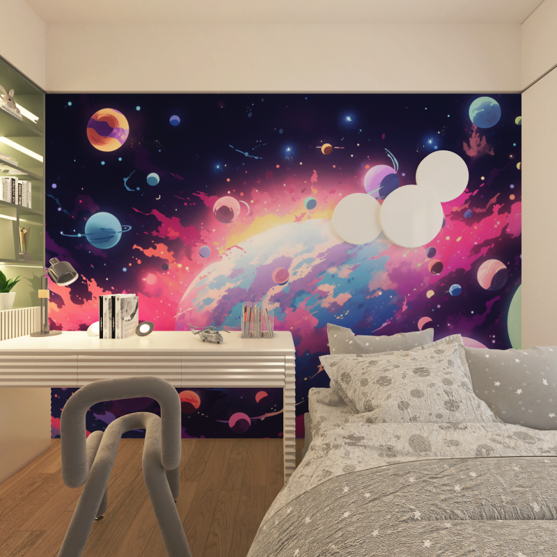 Papier peint murale espace nebu...anetes chambre adolescents