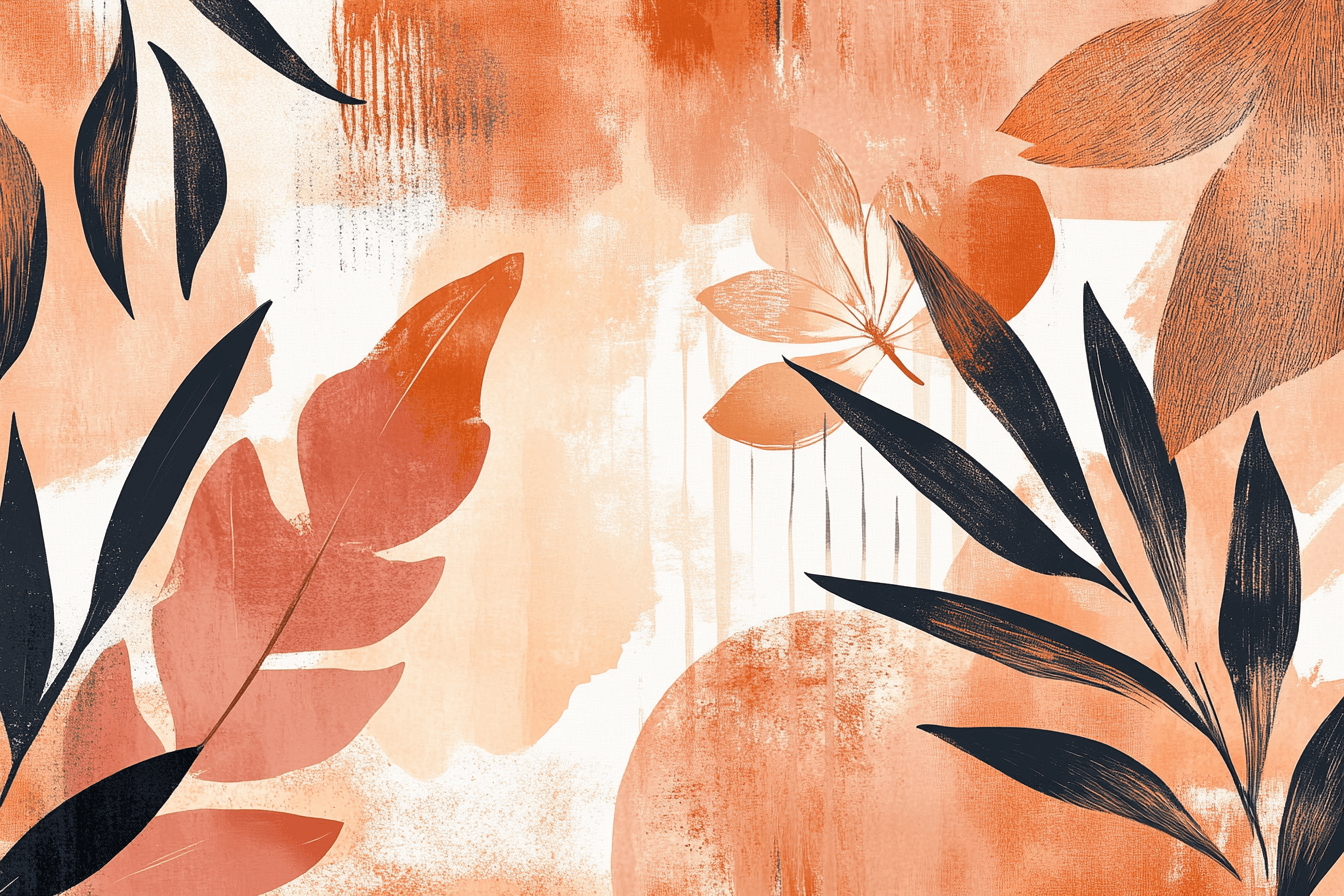 Papier Peint Terracotta Et Rose Poudré