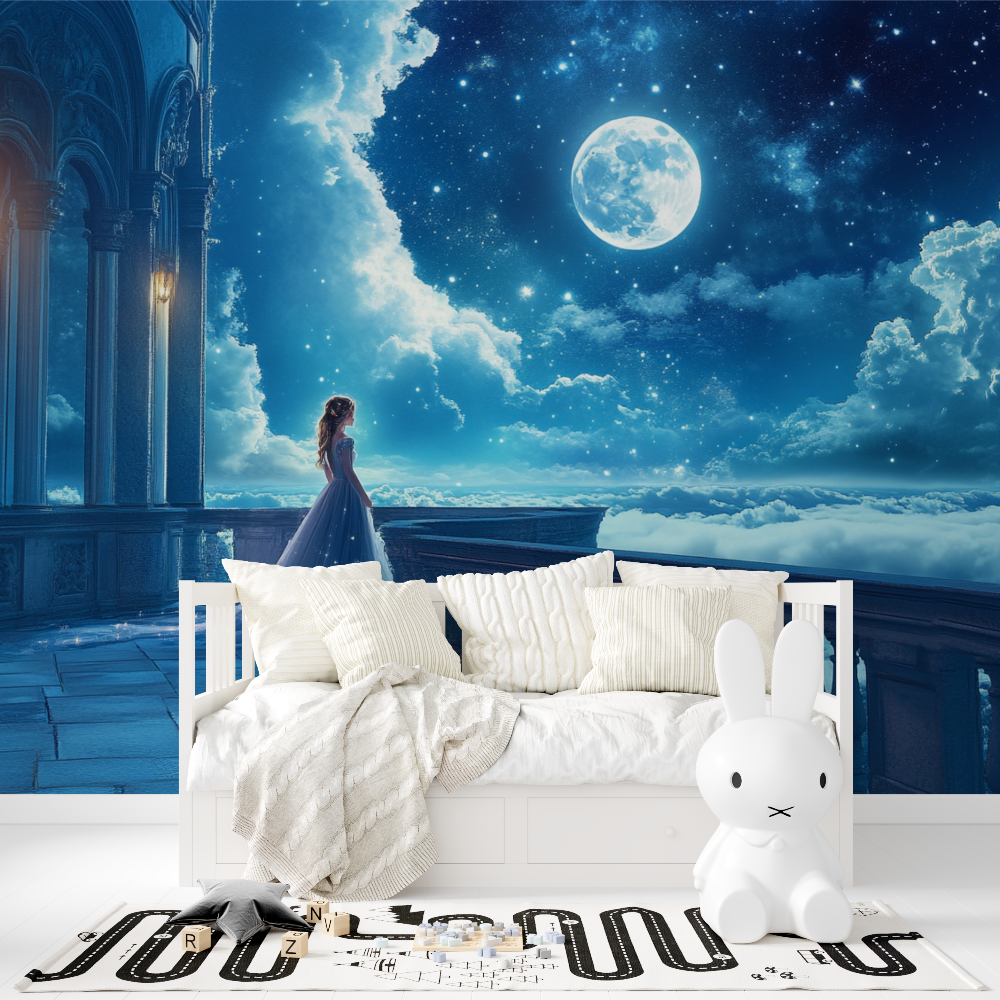 Papier peint princesse nuit magique tapisserie fille