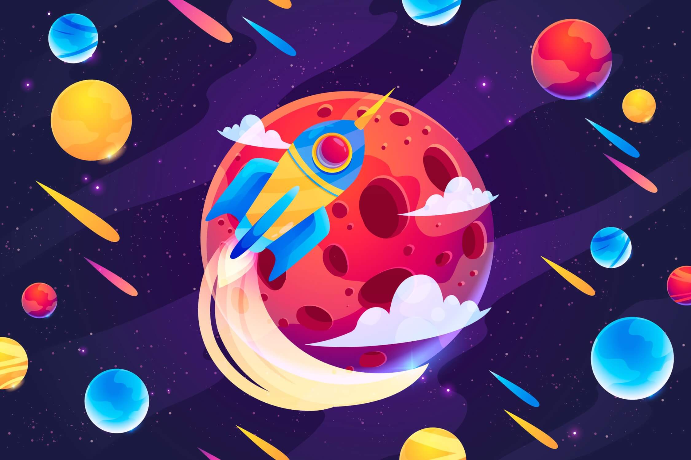 Papier Peint Espace Pluie De Météorites