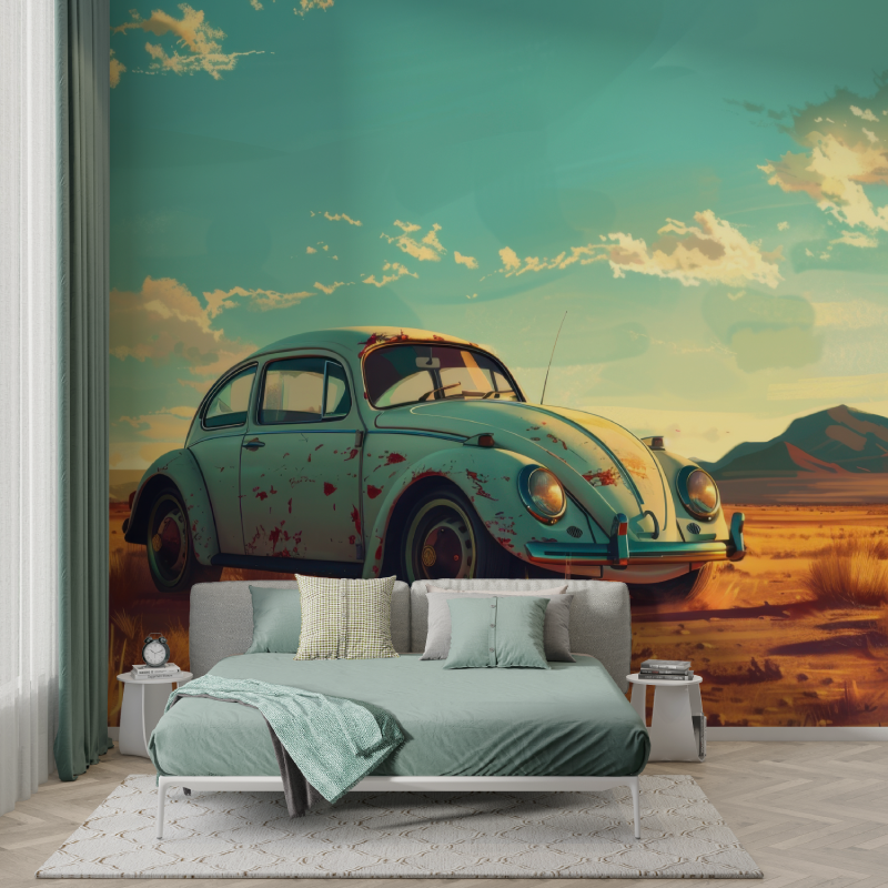 Papier peint avec voiture coccinelle murs