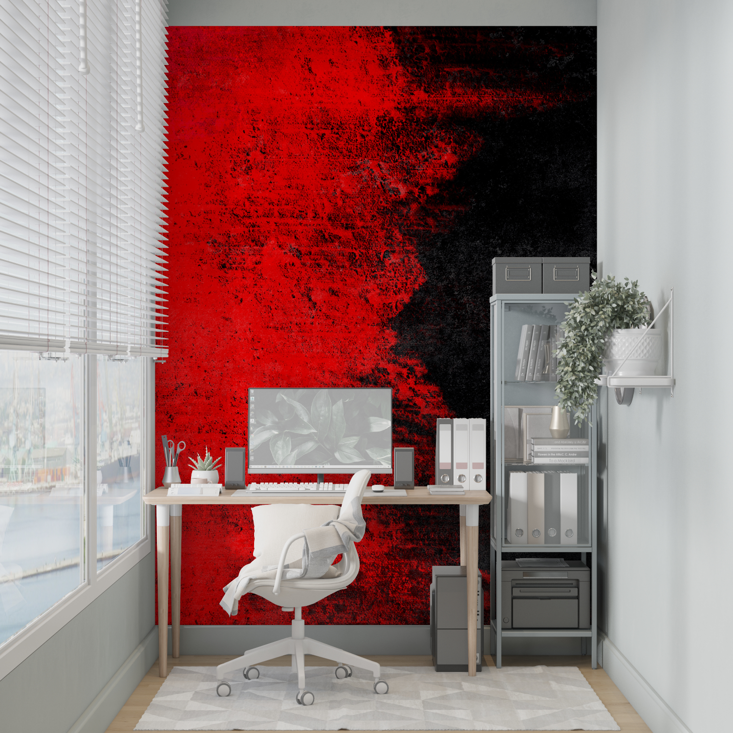 Papier Peint Noir Et Rouge Dégradé - sur mesure