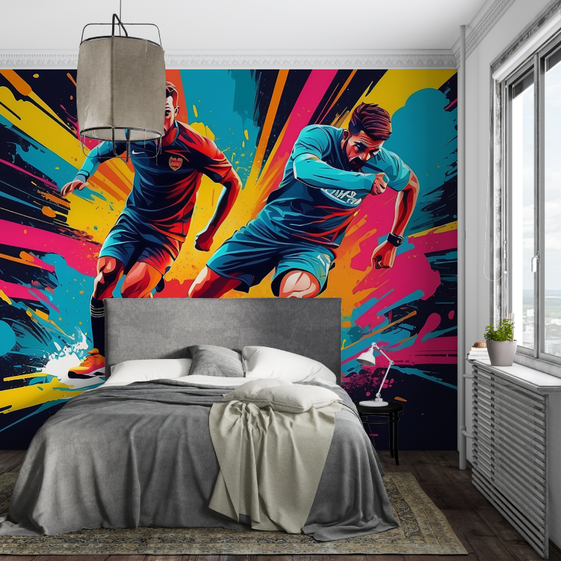 Papiers peint ballon de foot grafitti piece ados