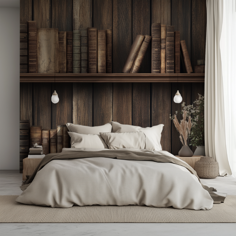 Papier peint trompe loeil haut de gamme lit 1234