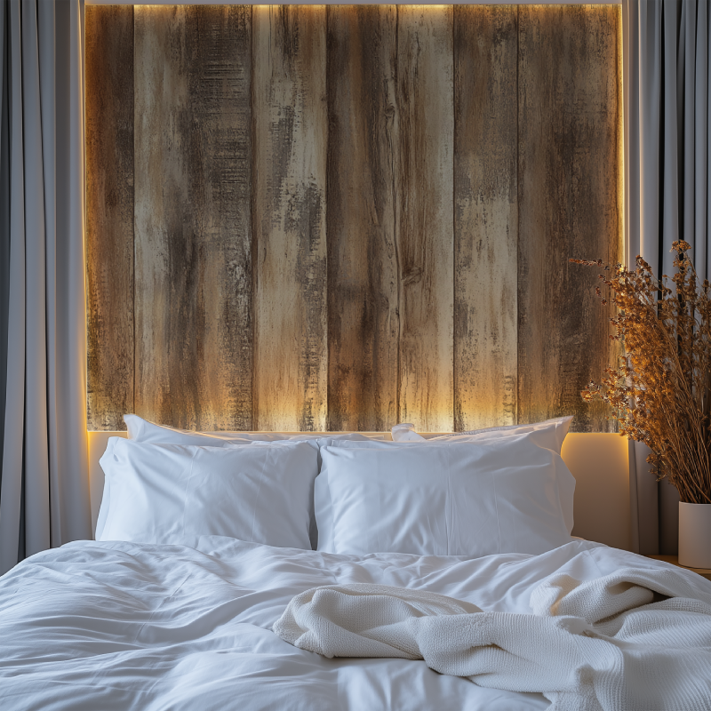 Papier peint trompe loeil imitation bois chambre tendanc