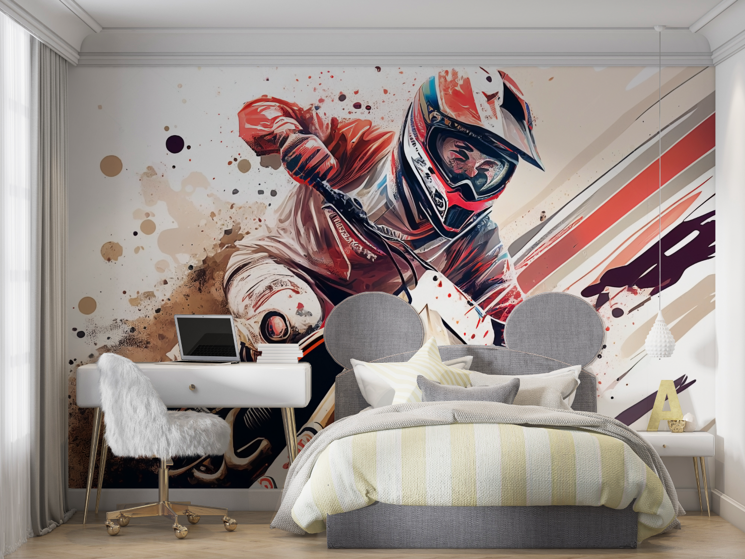 Papier peint moto cross chambre ado mur chambre panoramique