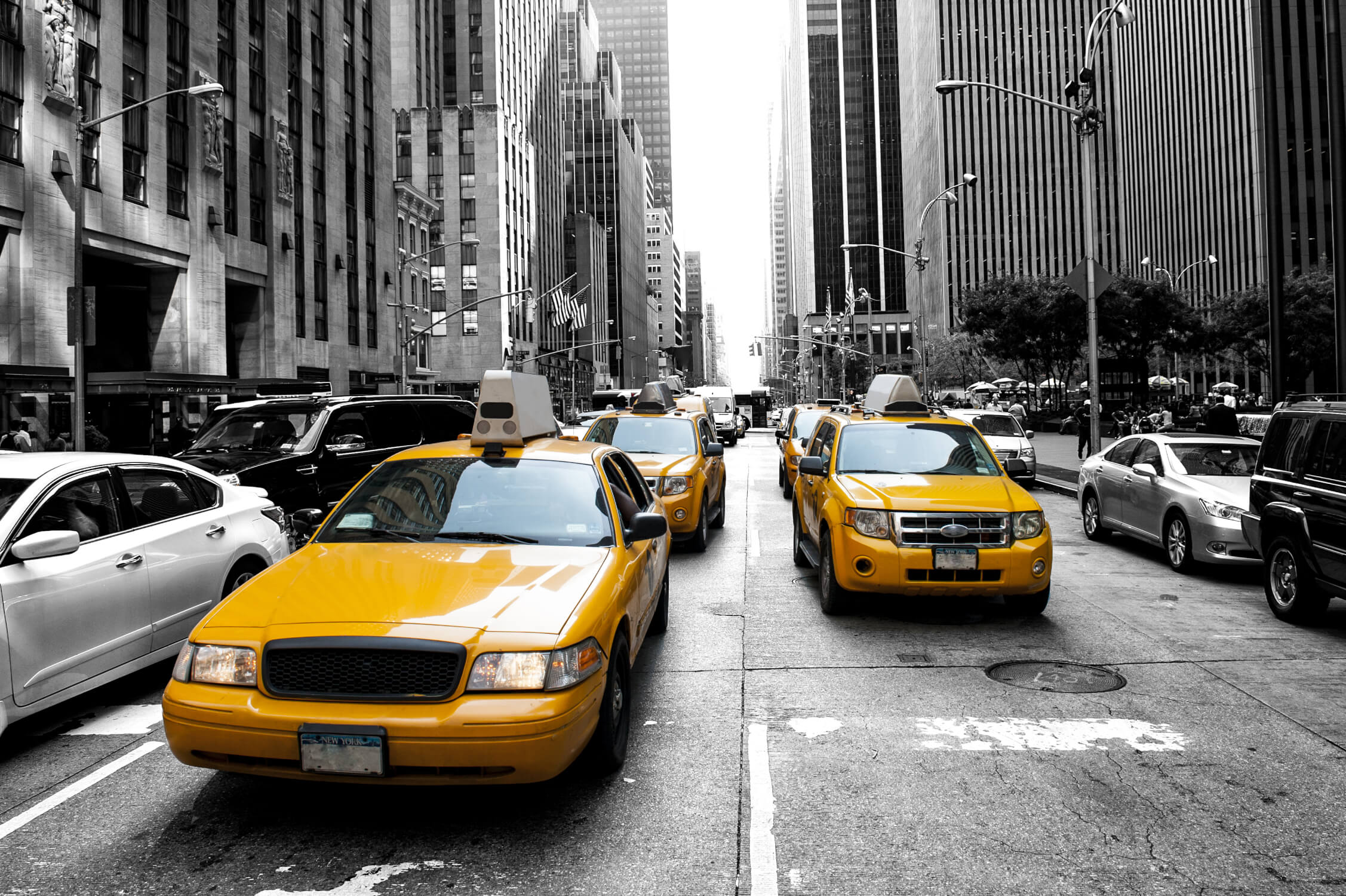 Papier Peint New York Voiture Jaune