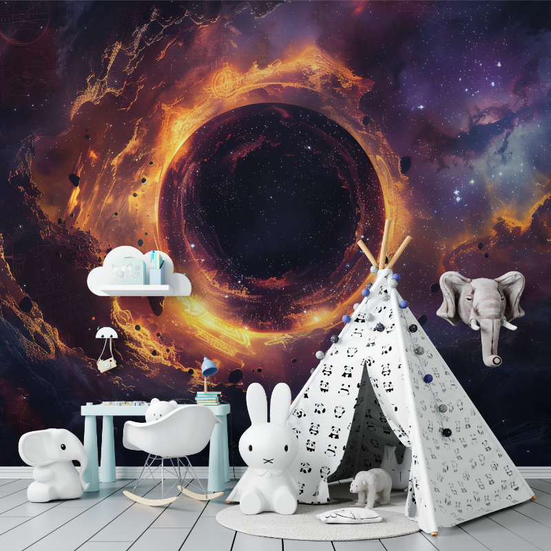 Papier peint trompe oeil fantaisie espace tapisserie murs