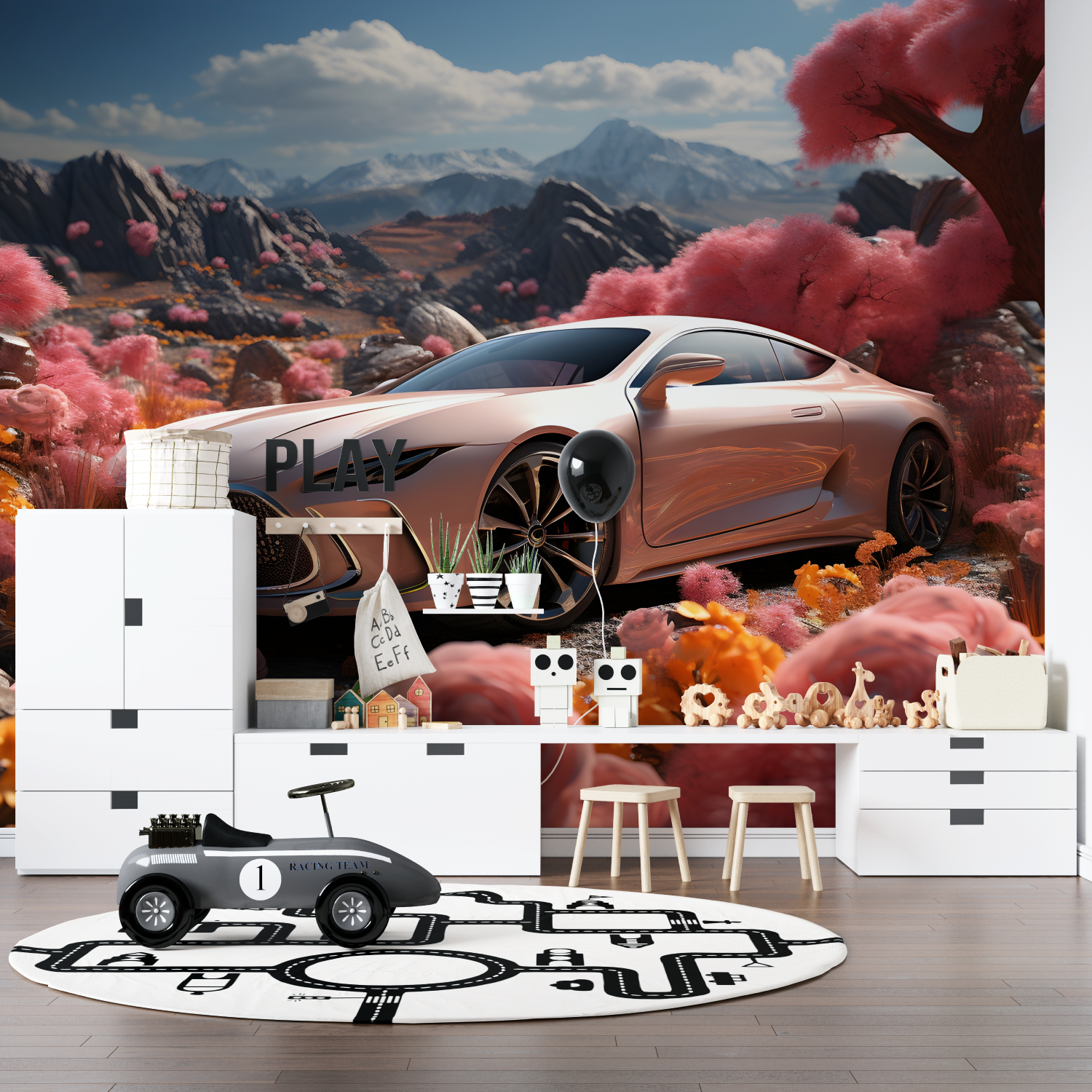 Papier peint geant voiture luxe pano anime