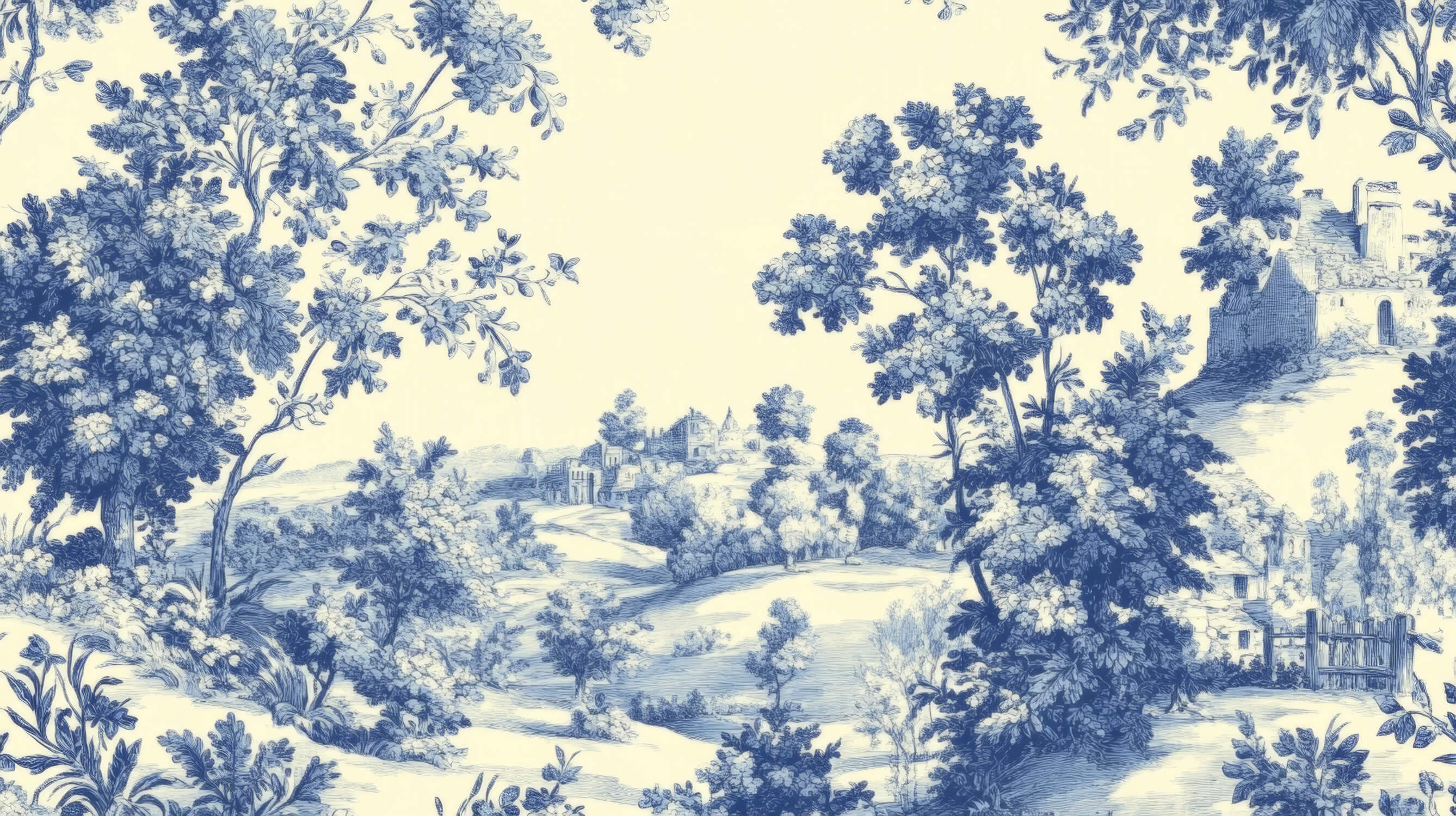 Papier Peint Style Toile De Jouy