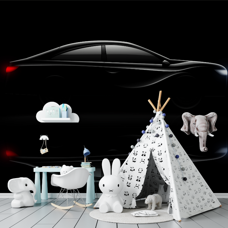 Papier peint voiture noire tapisserie murs