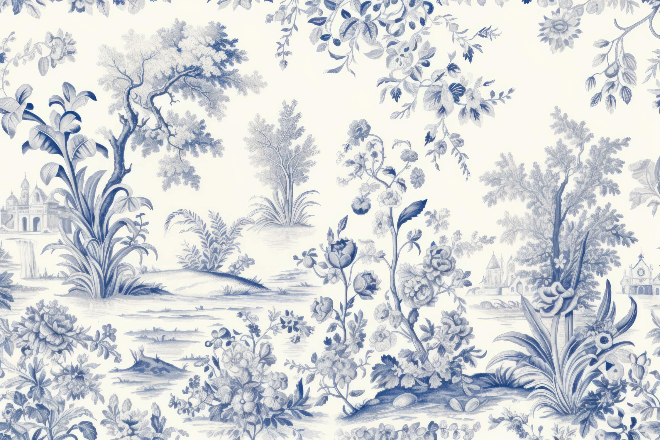 Papier Peint Toile De Jouy Revisitée