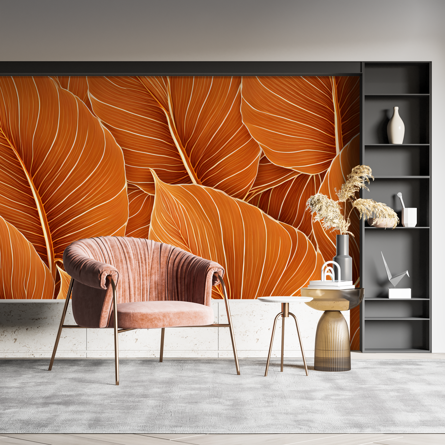 Papier Peint Bananier Orange - mural