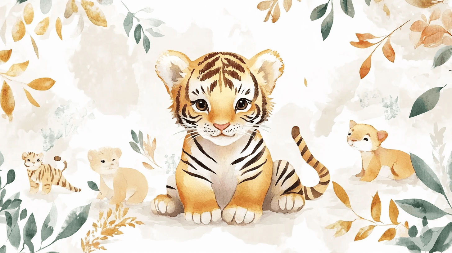 Papier Peint Tigre Et Animaux De La Forêt
