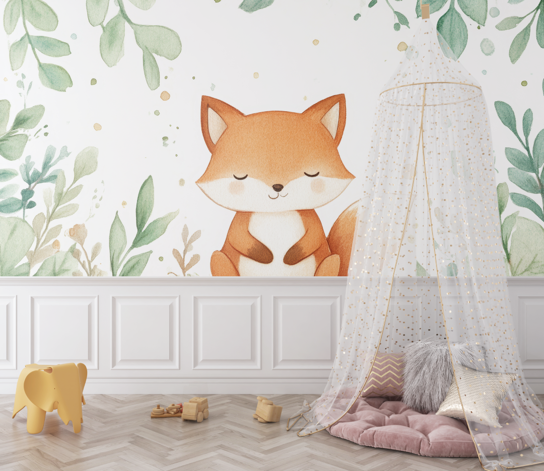 Papier peint renard nouveau ne bebe