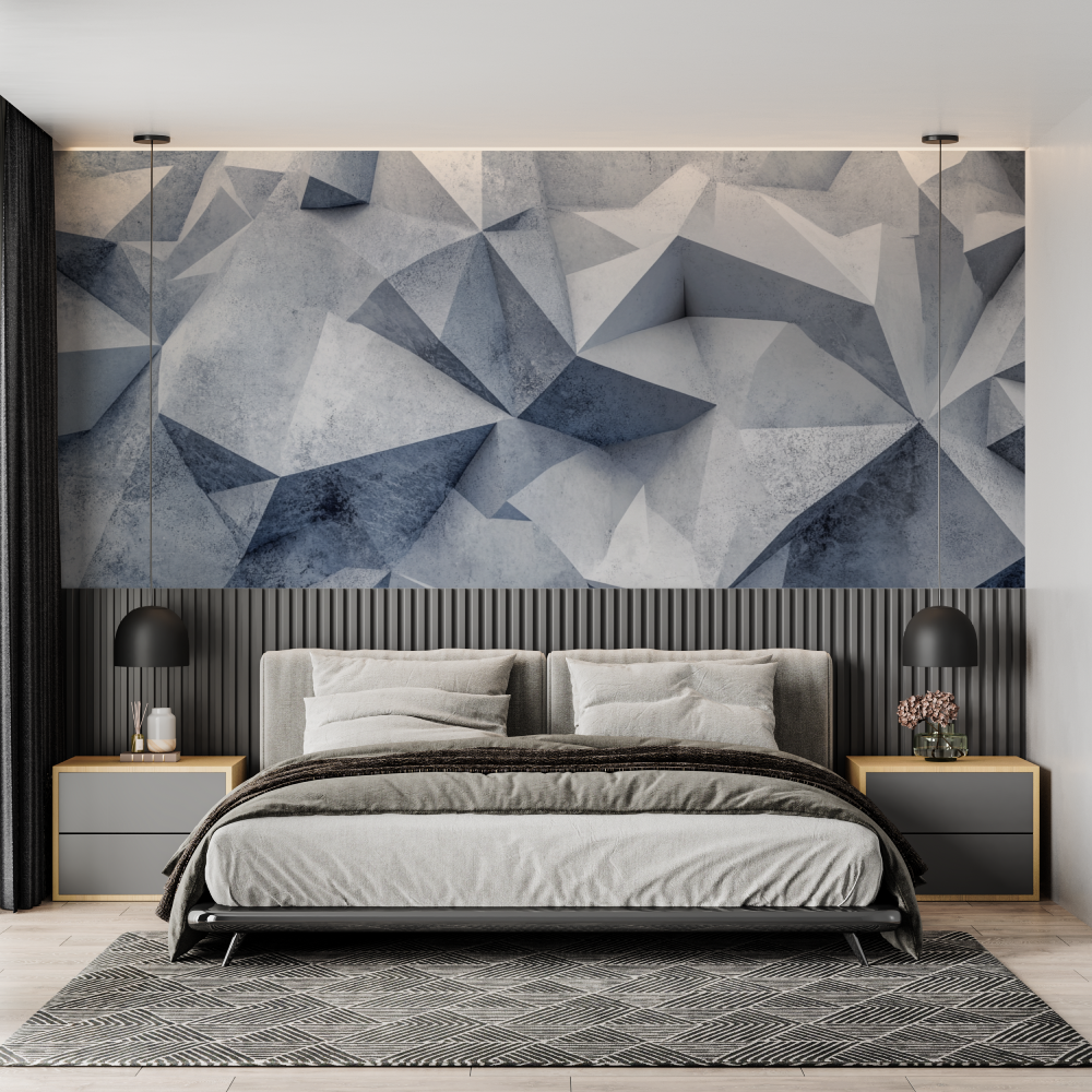 Papier peint mural trompe loeil chambre adulte tendance