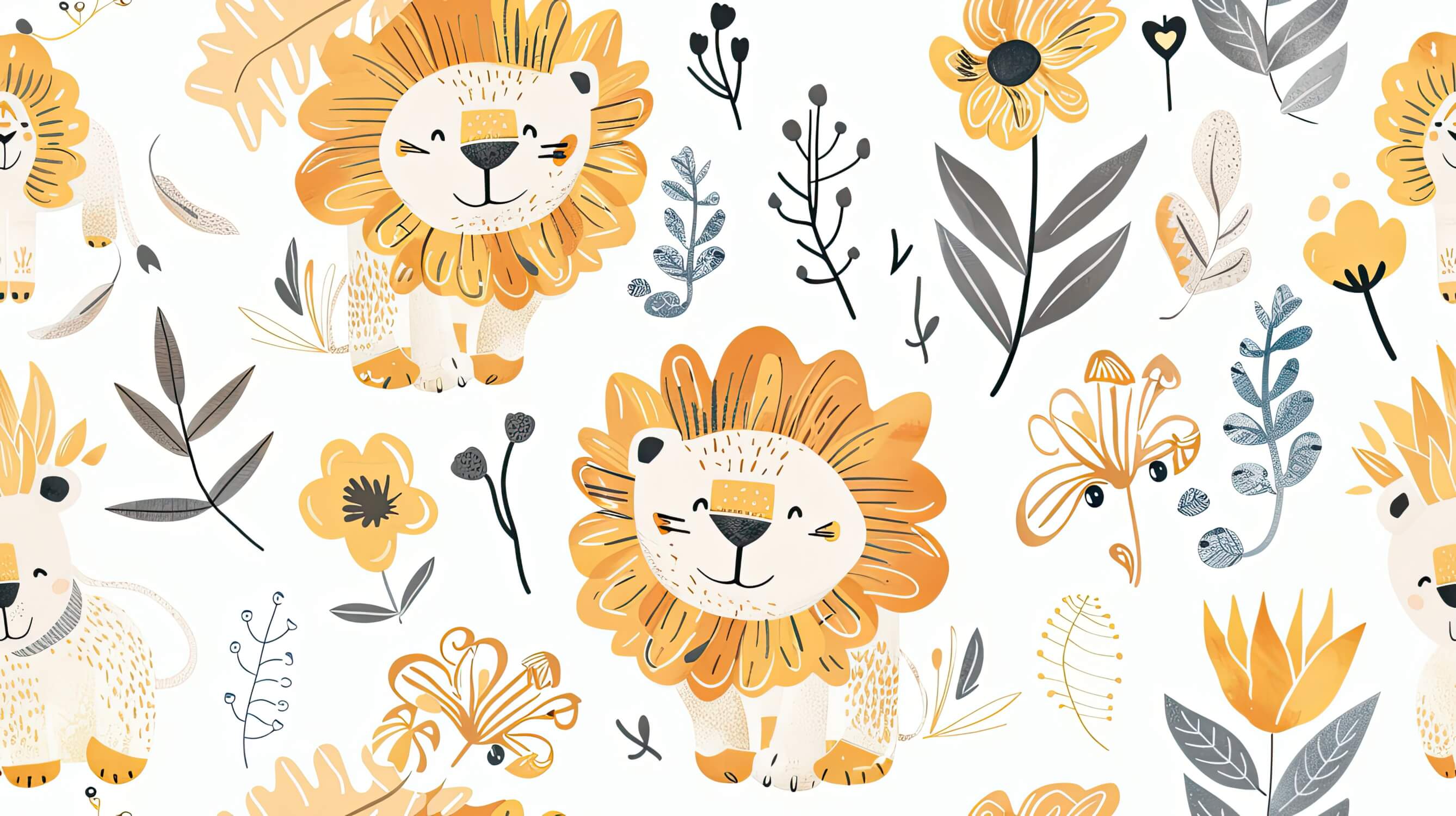 Papier Peint Lion Et Plumes Bohèmes