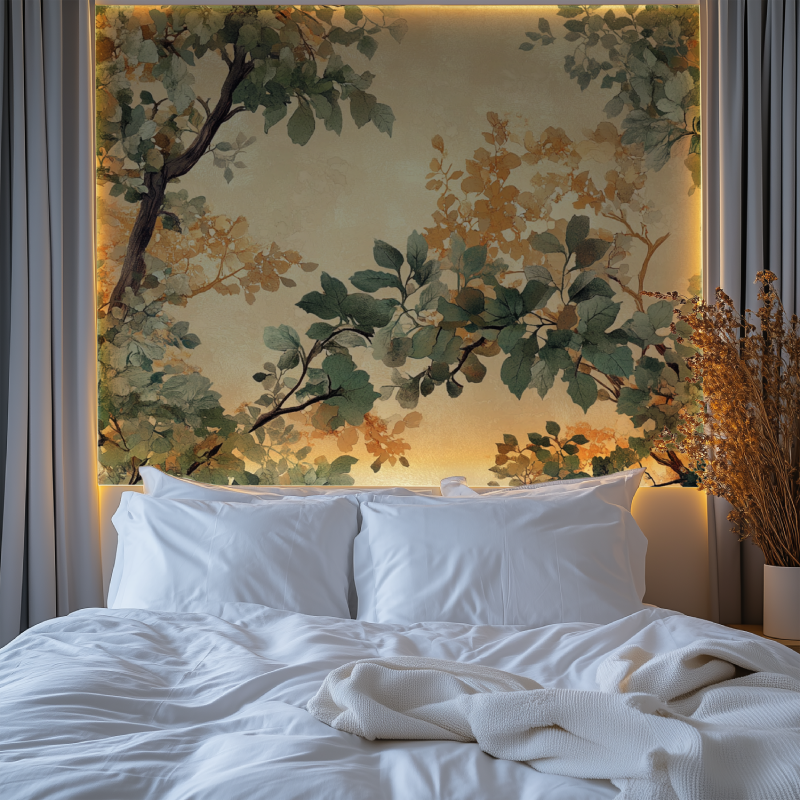 Papier peint arbre chene chambre premium