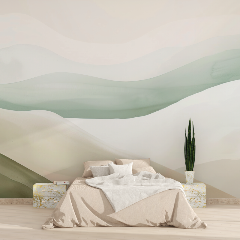 Papier peint aquarelle panoramique tapisserie 2025