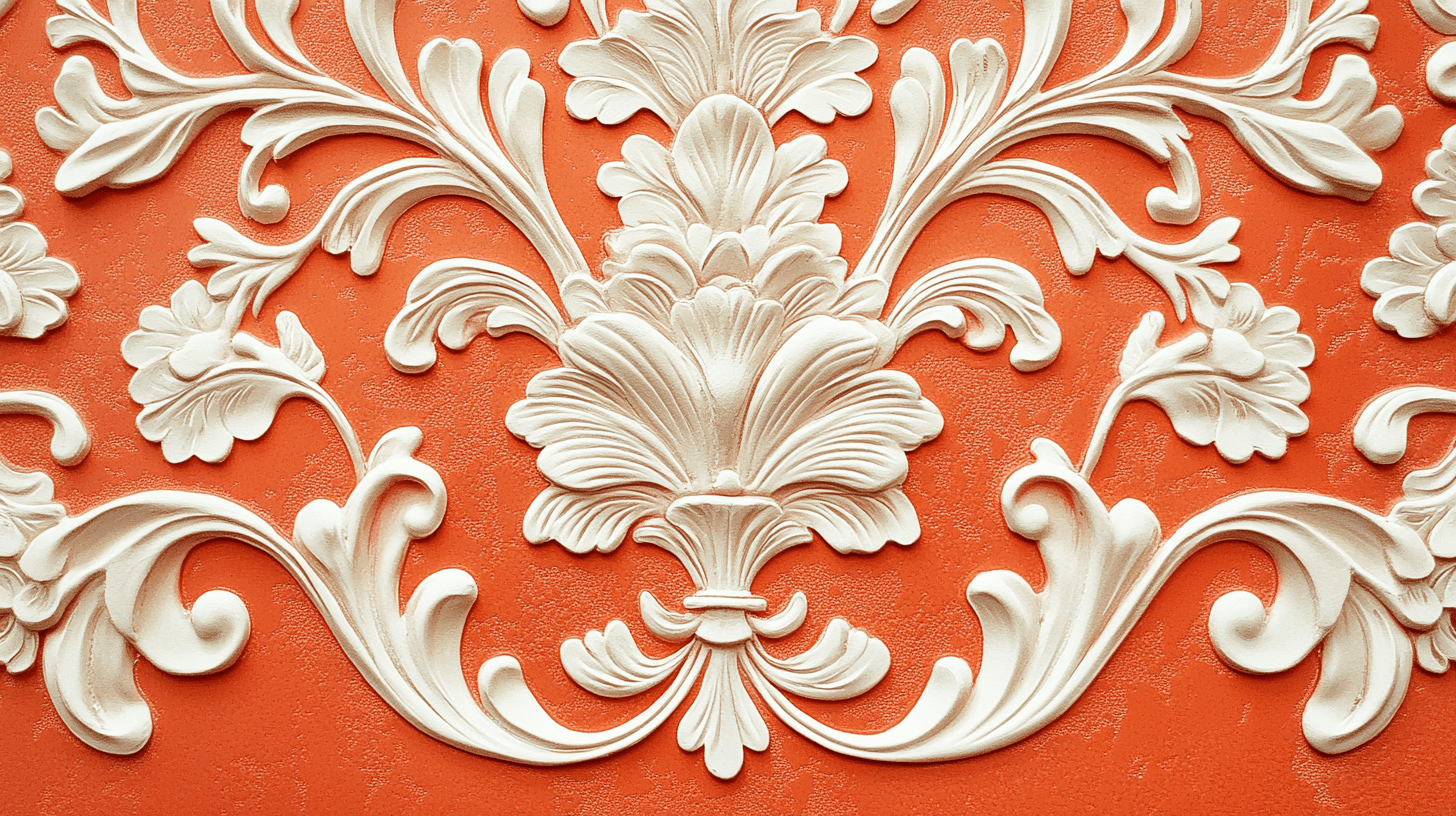 Papier Peint Vintage Orange Casto