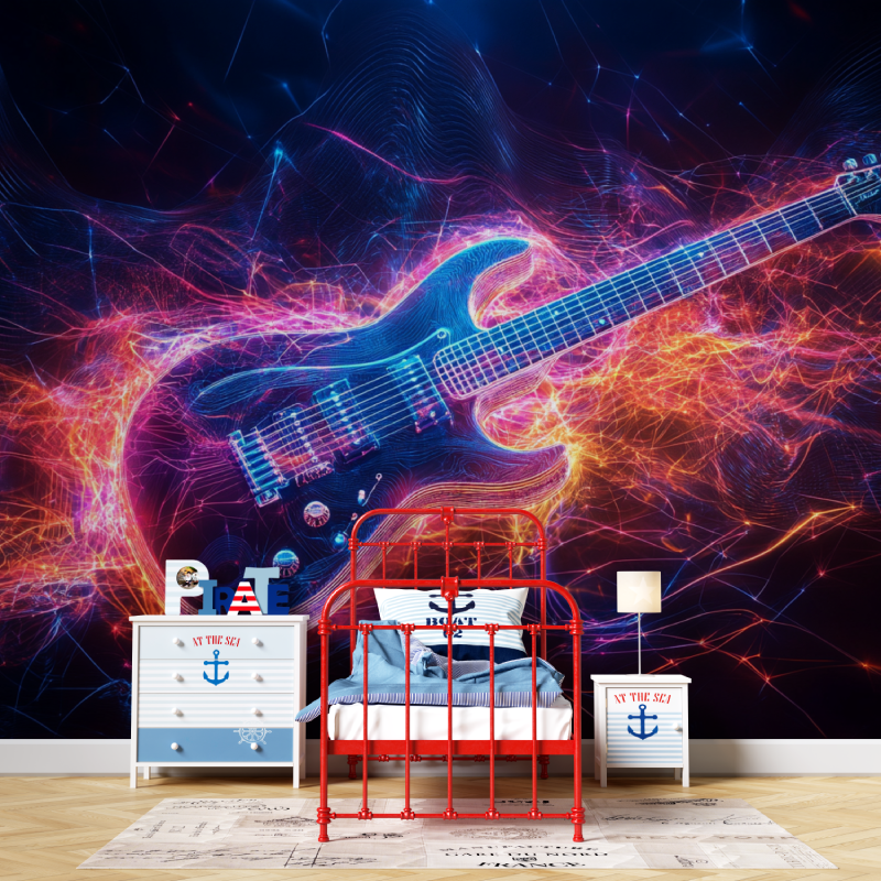 Papier peint theme guitare electrique garcon567