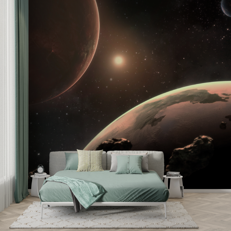Papier peint poster espace planete murs