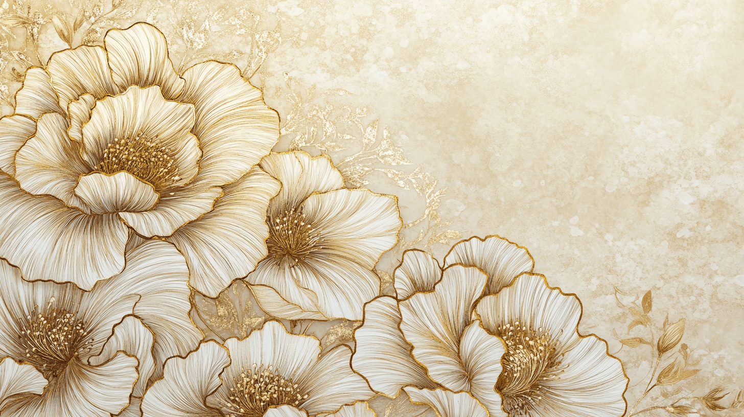 Papier Peint Fleur Dore