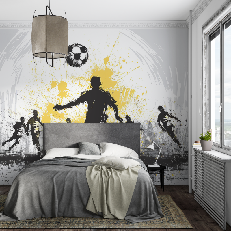 Papier peint chambre garcon foot piece ados