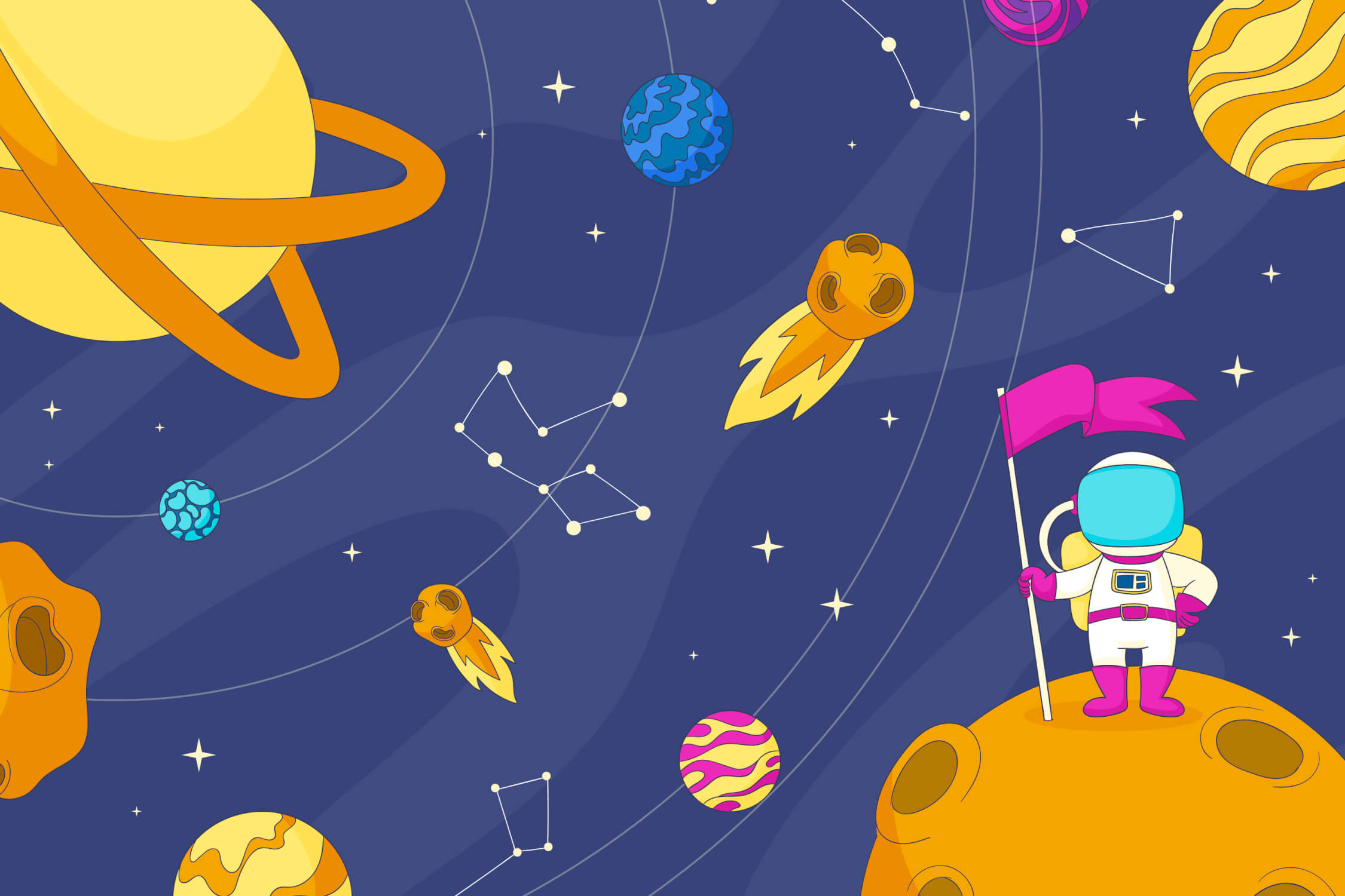 Papier Peint Espace Fusée Garçon