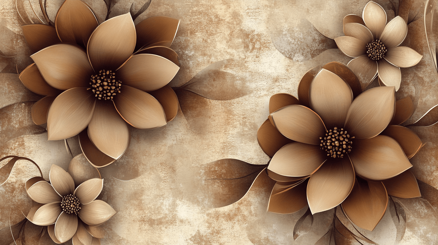Papier Peint Fleur Marron Vintage