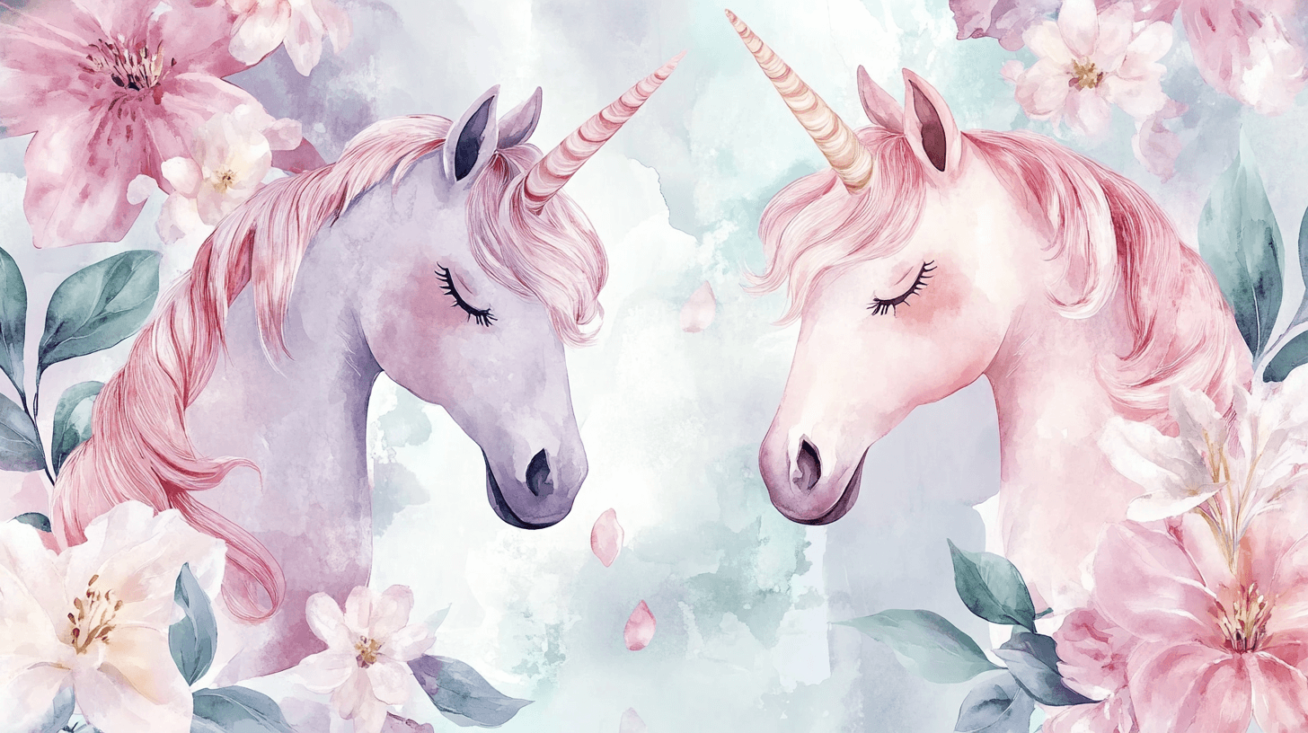 Papier Peint Tapisserie Licorne Duo